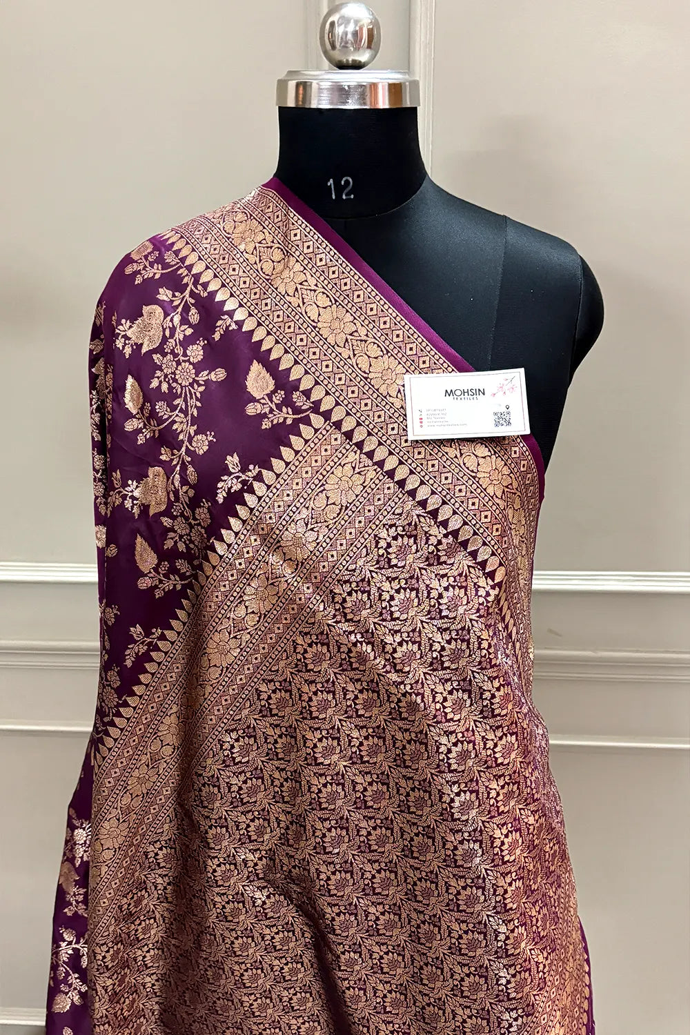 Purple Zari Banarasi Silk Saree