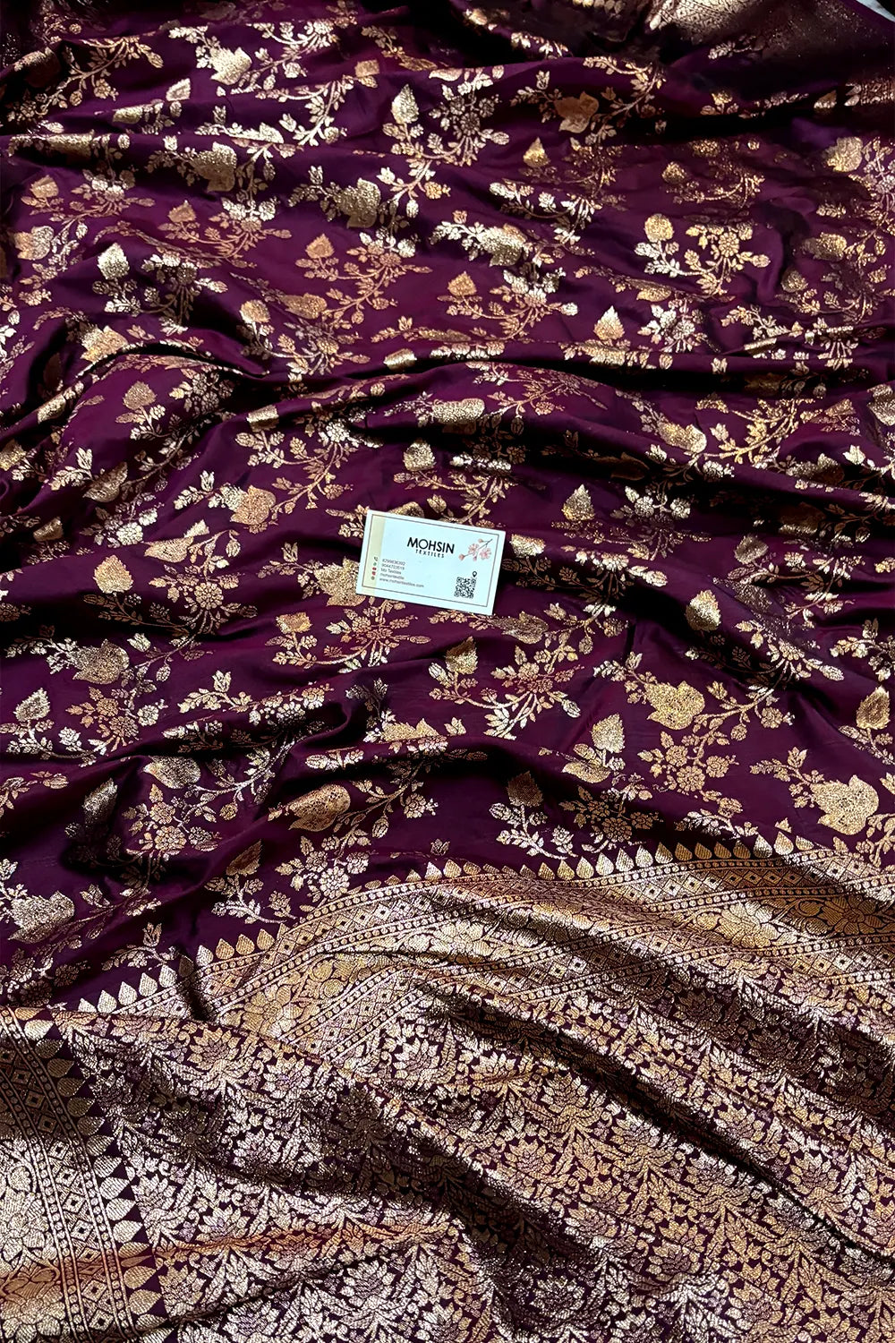 Purple Zari Banarasi Silk Saree