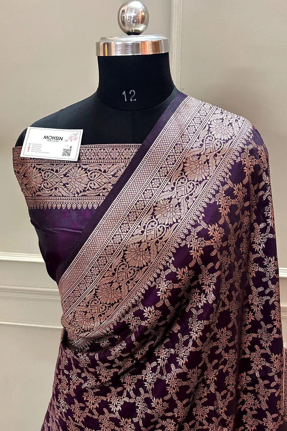 Purple Zari Banarasi Silk Saree