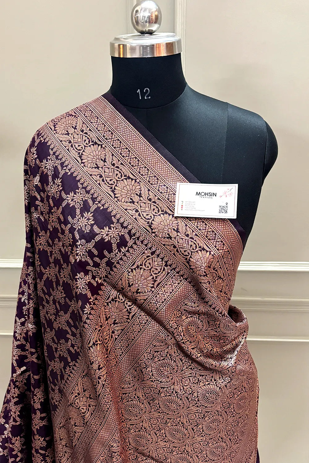 Purple Zari Banarasi Silk Saree