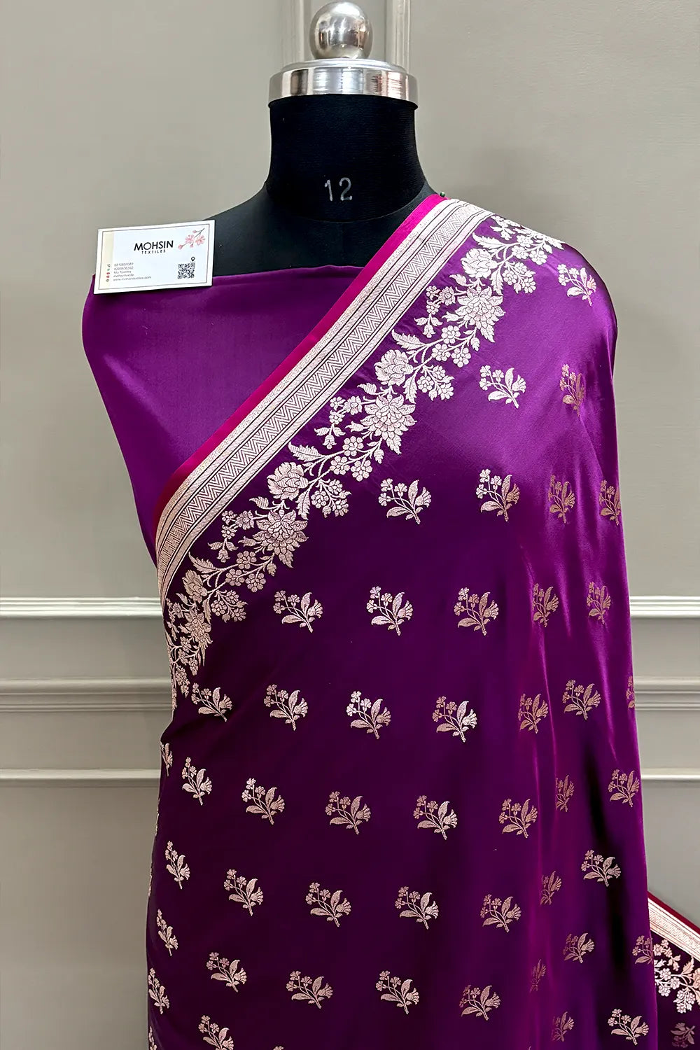 Purple Zari Katan Silk Banarasi Saree