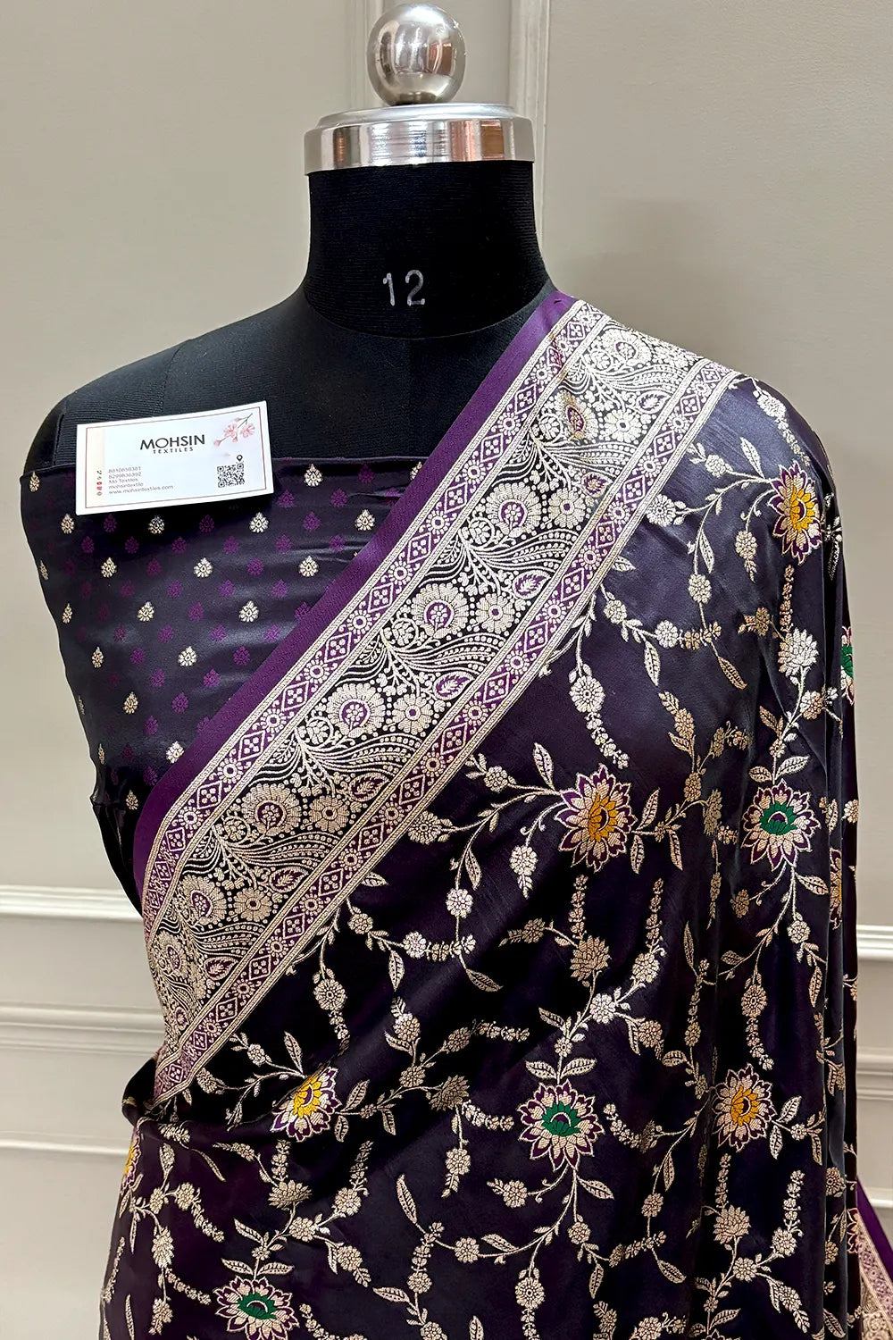Purple Zari Katan Silk Banarasi Saree