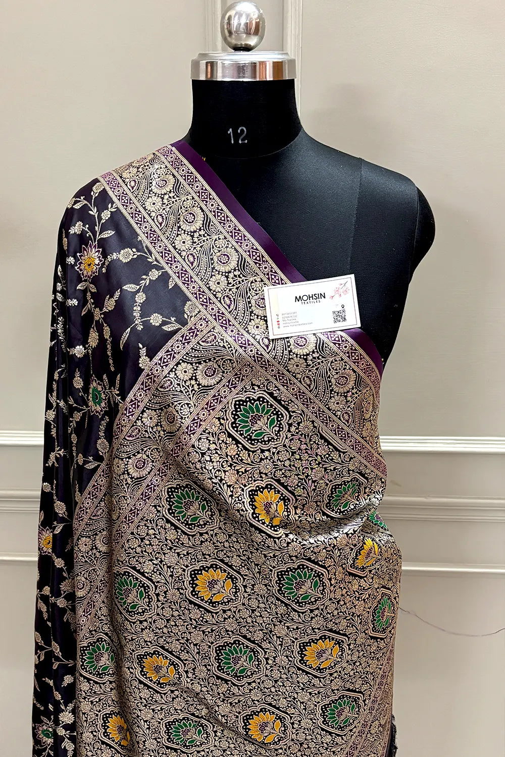 Purple Zari Katan Silk Banarasi Saree