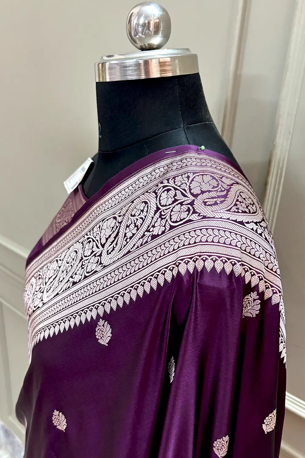 Purple Zari Katan Silk Banarasi Saree