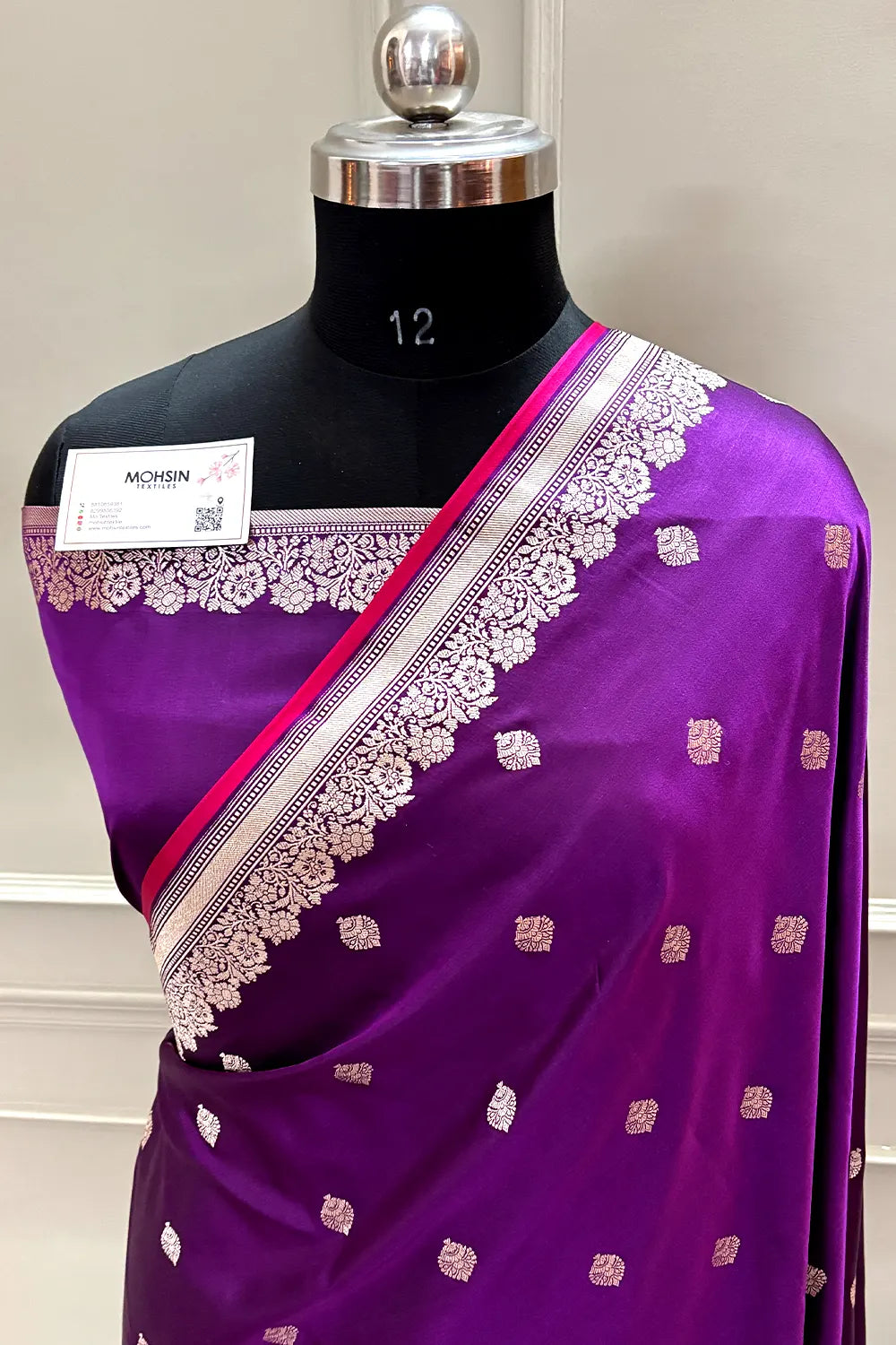 Purple Zari Katan Silk Banarasi Saree