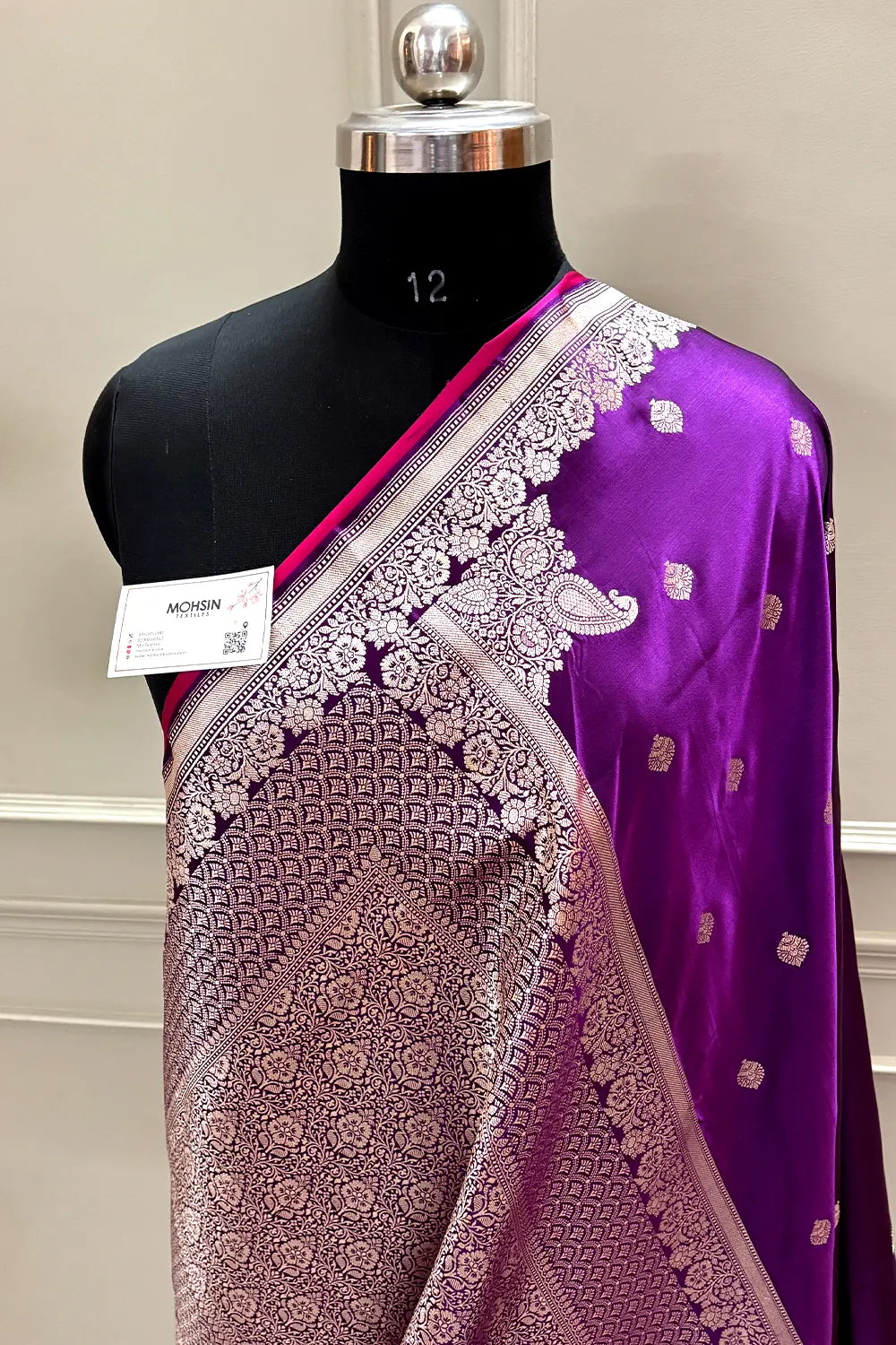 Purple Zari Katan Silk Banarasi Saree