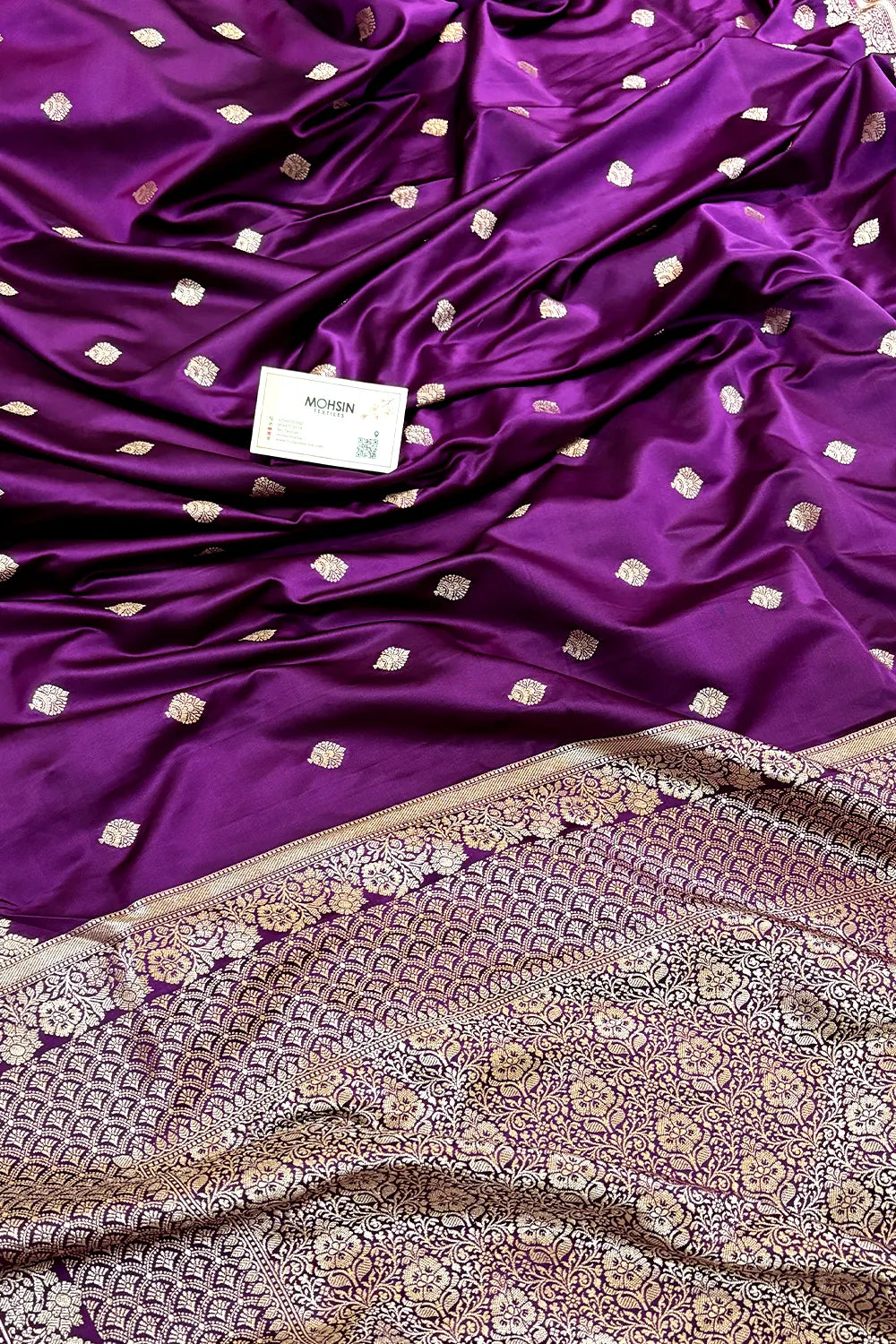 Purple Zari Katan Silk Banarasi Saree