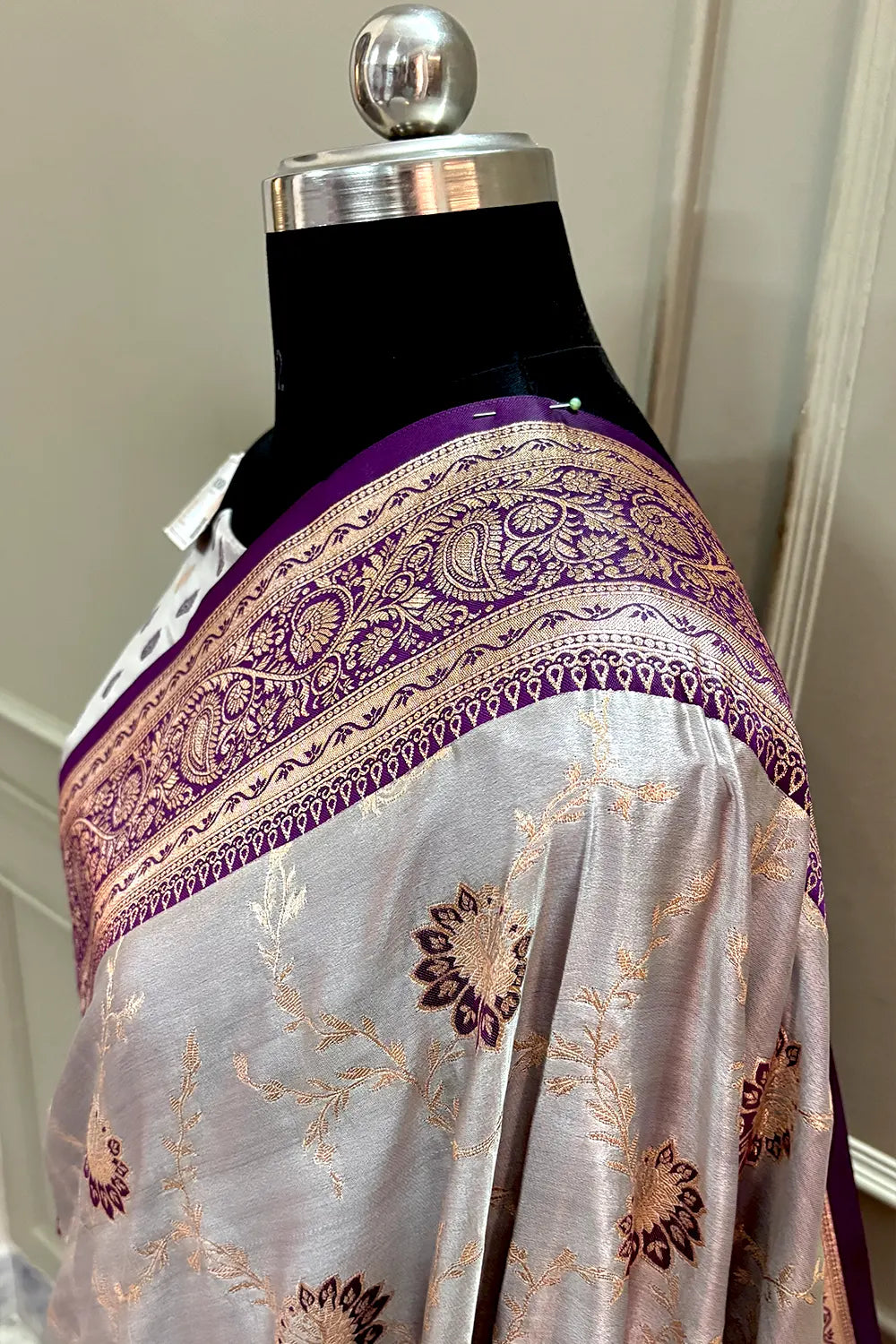 Purple Zari Katan Silk Banarasi Saree