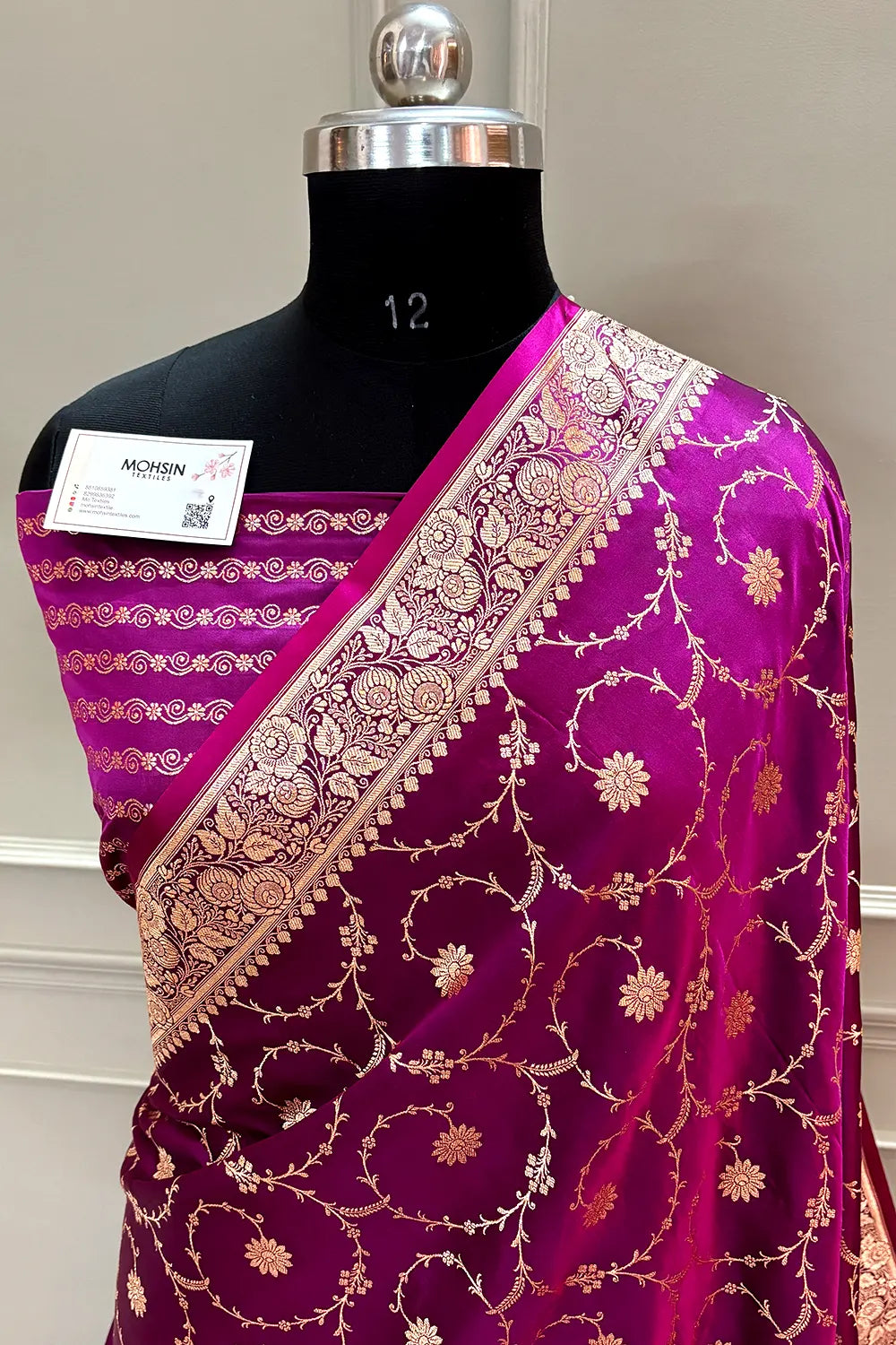 Purple Zari Katan Silk Banarasi Saree