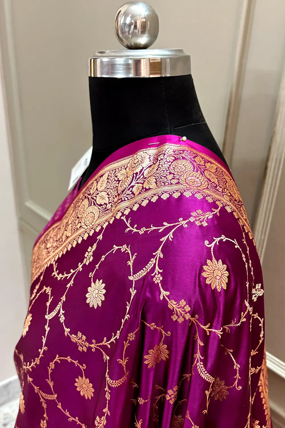 Purple Zari Katan Silk Banarasi Saree