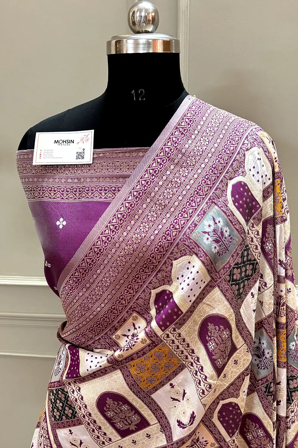 Purple Zari Katan Silk Banarasi Saree