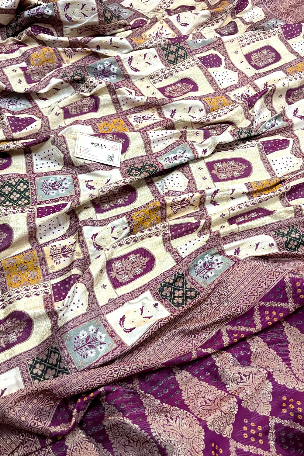 Purple Zari Katan Silk Banarasi Saree