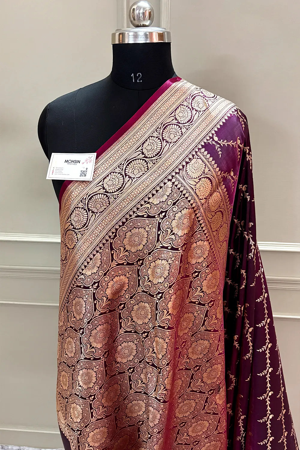 Purple Zari Katan Silk Banarasi Saree