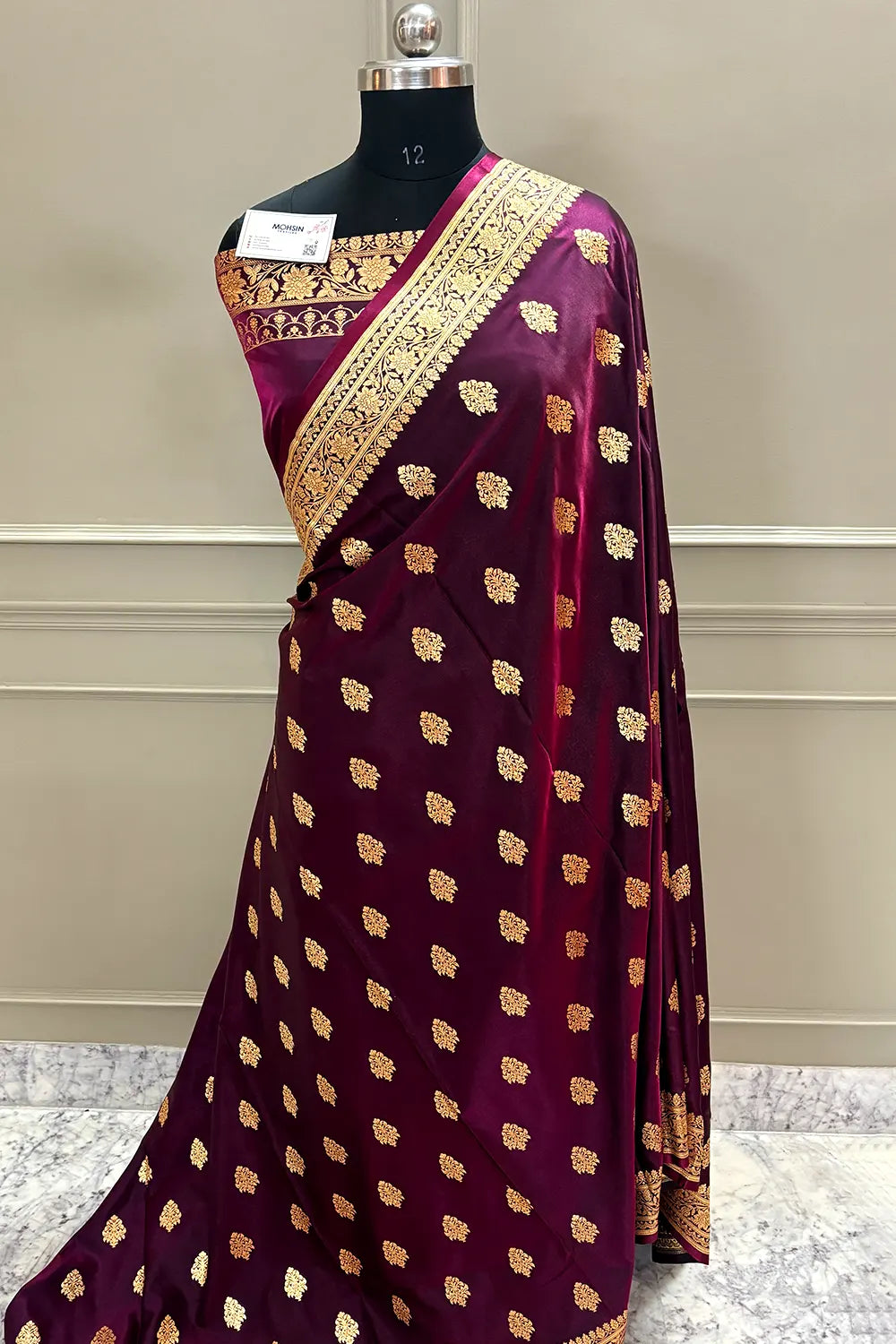 Purple Zari Katan Silk Banarasi Saree