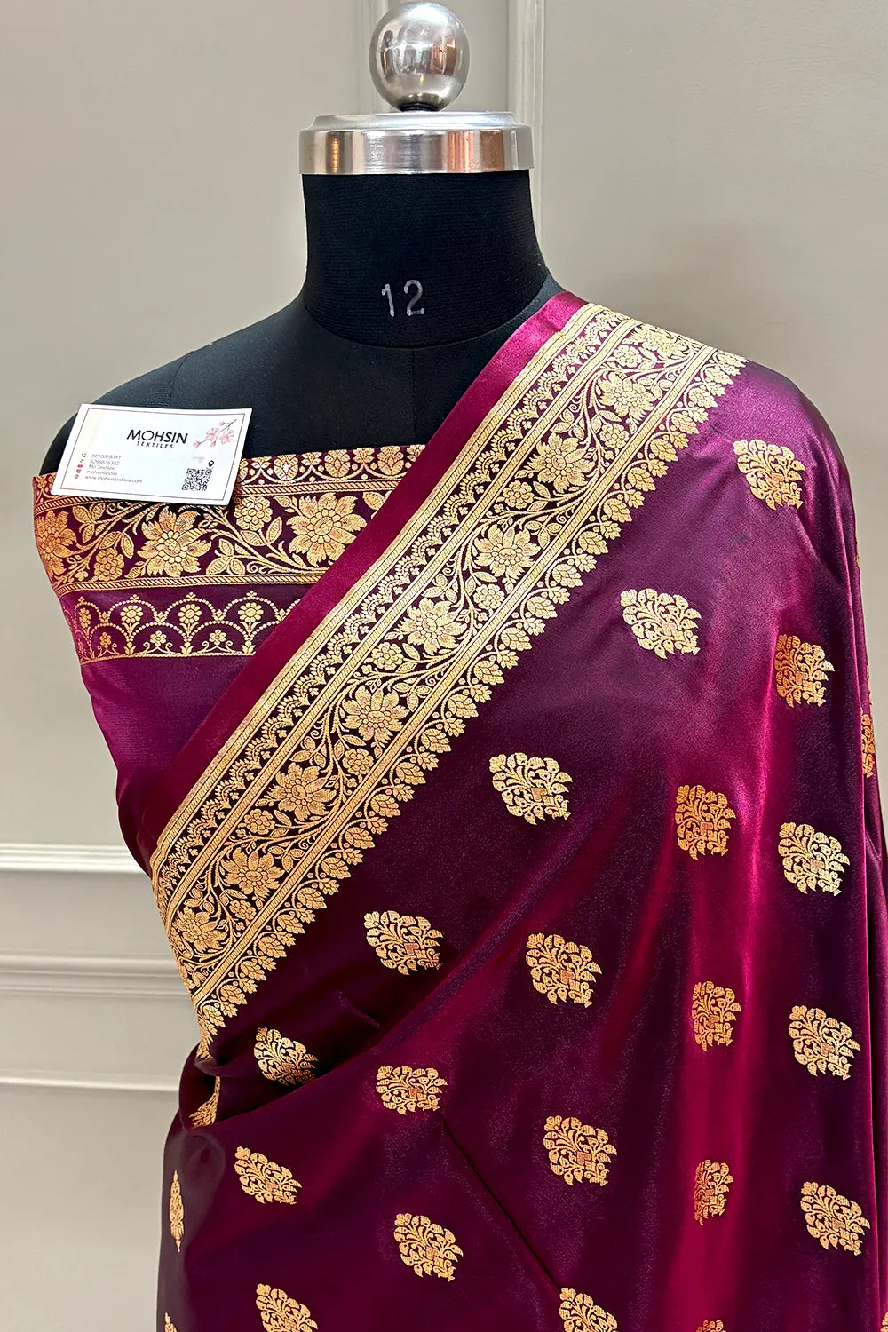 Purple Zari Katan Silk Banarasi Saree