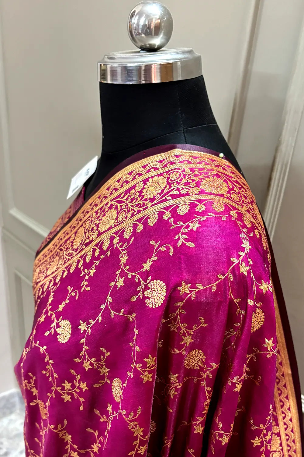 Purple Zari Katan Silk Banarasi Saree