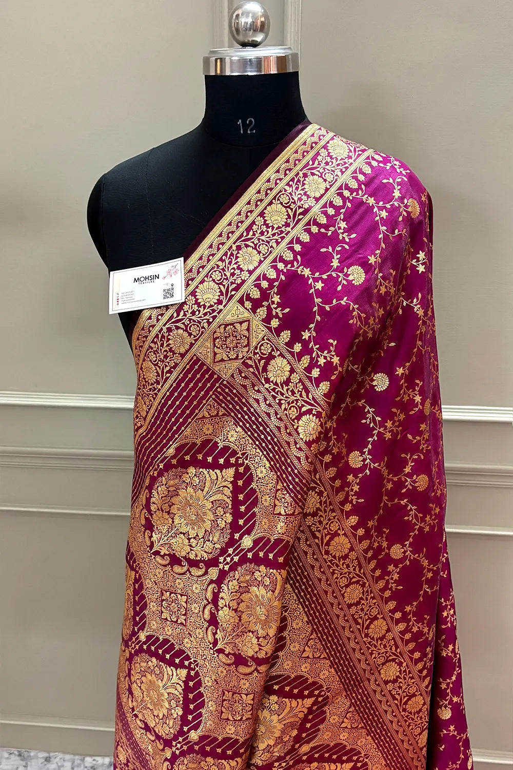 Purple Zari Katan Silk Banarasi Saree