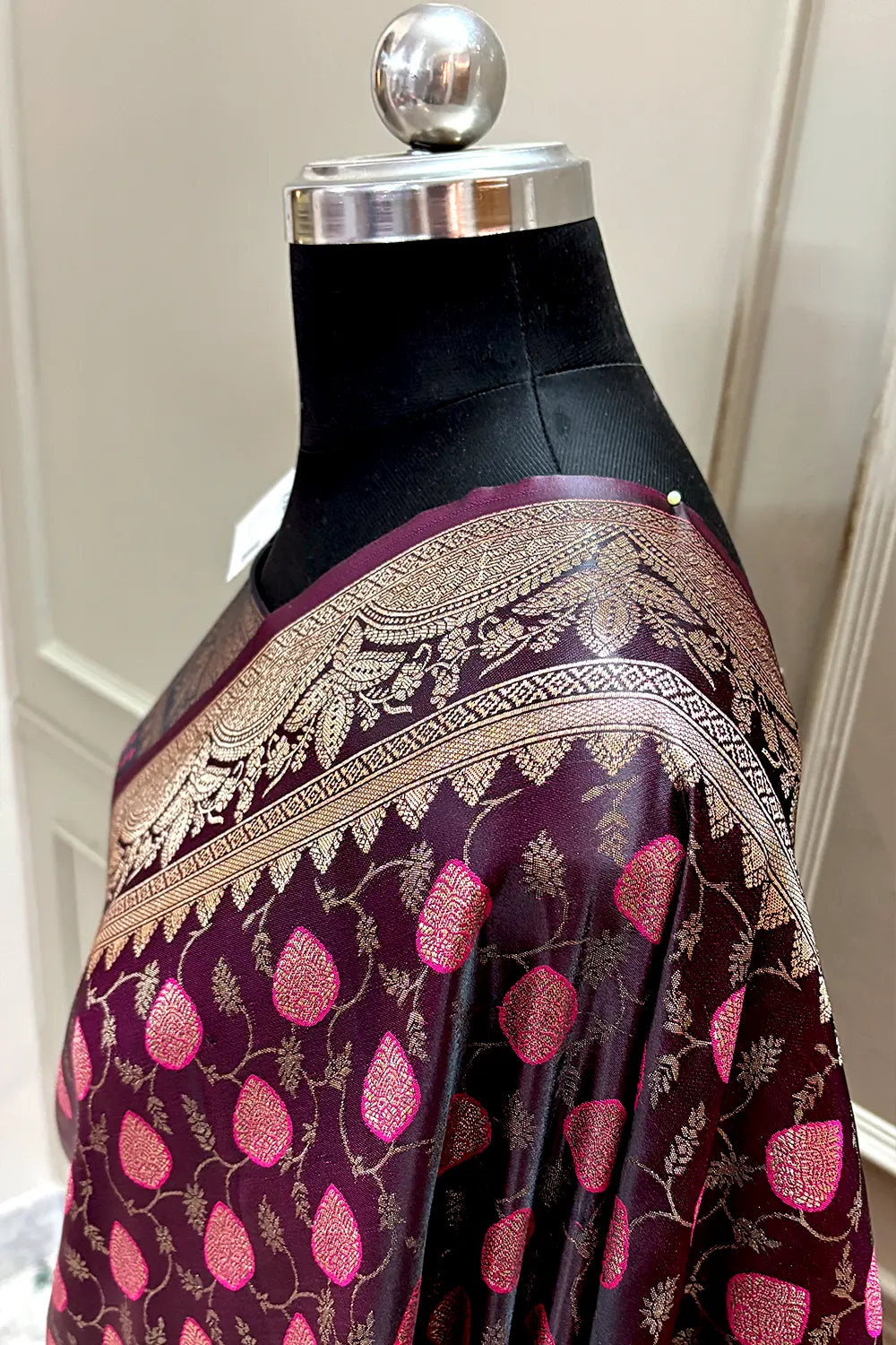 Purple Zari Katan Silk Banarasi Saree