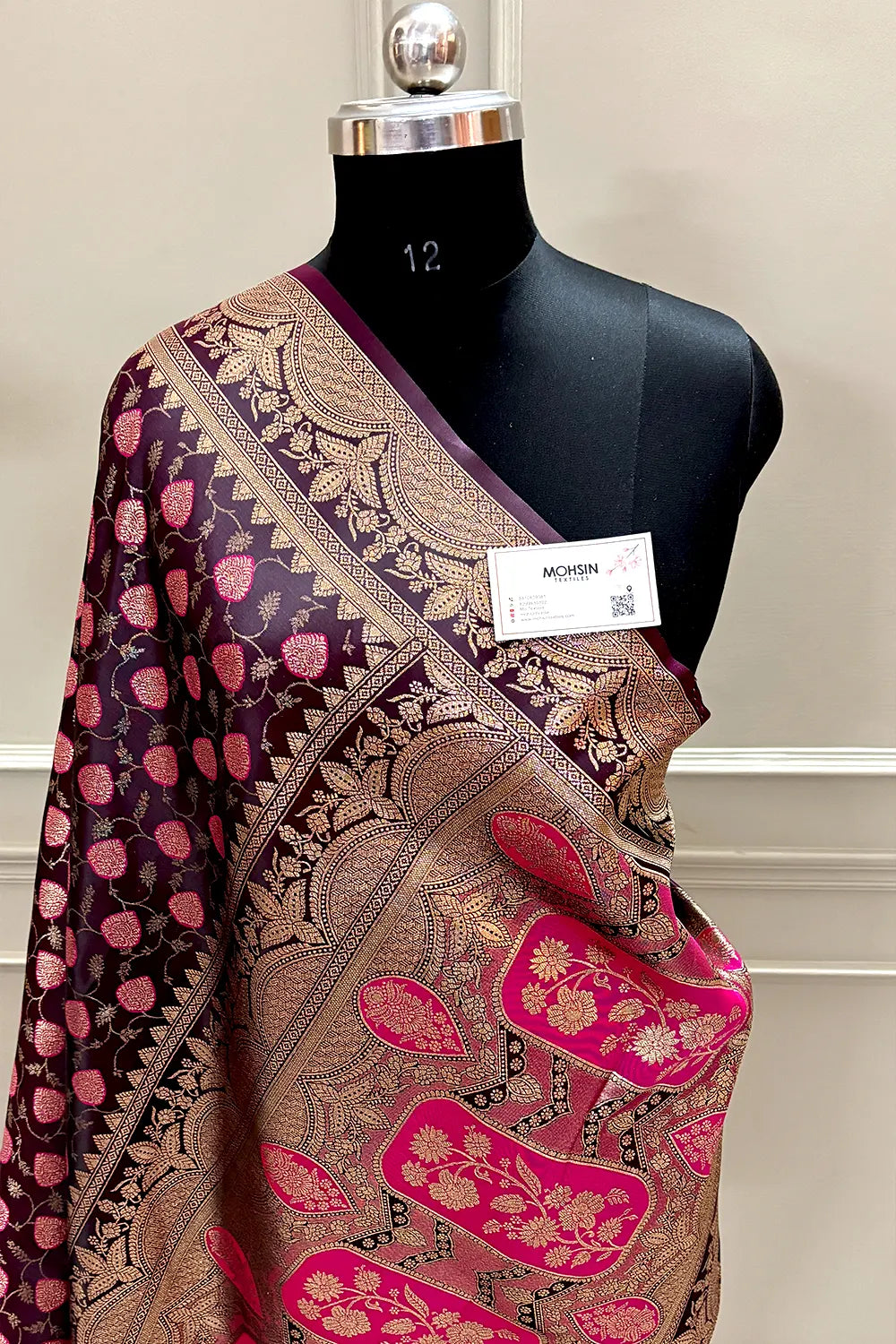 Purple Zari Katan Silk Banarasi Saree