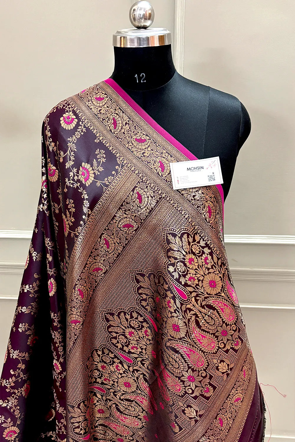 Purple Zari Katan Silk Banarasi Saree