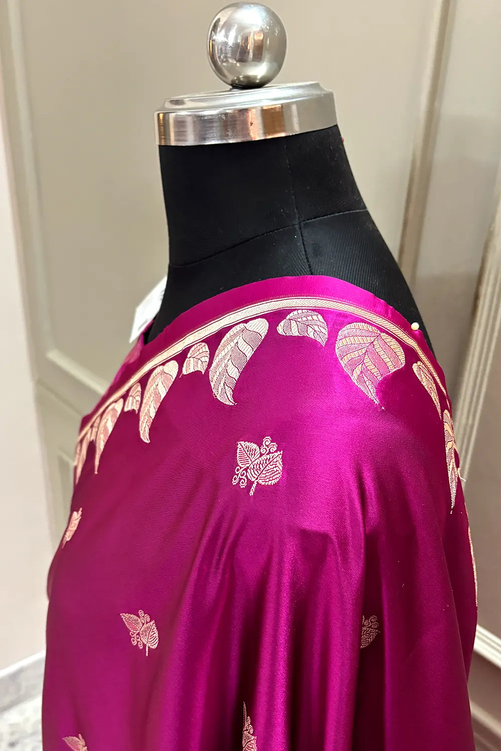 Purple Zari Katan Silk Banarasi Saree