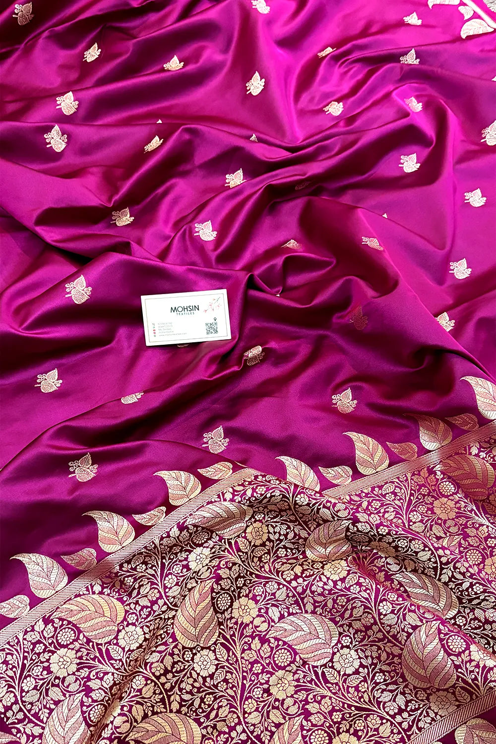 Purple Zari Katan Silk Banarasi Saree