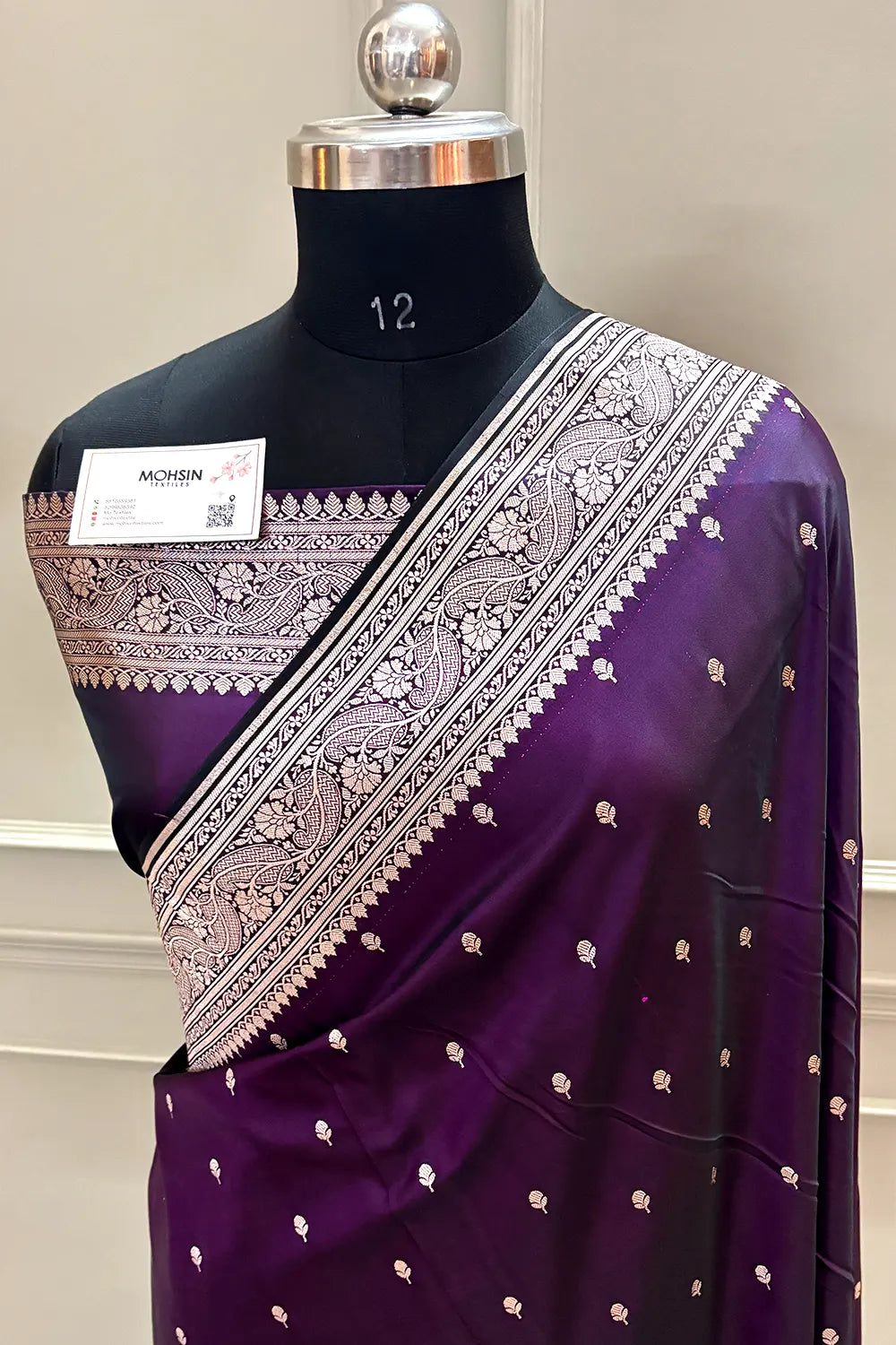 Purple Zari Katan Silk Banarasi Saree