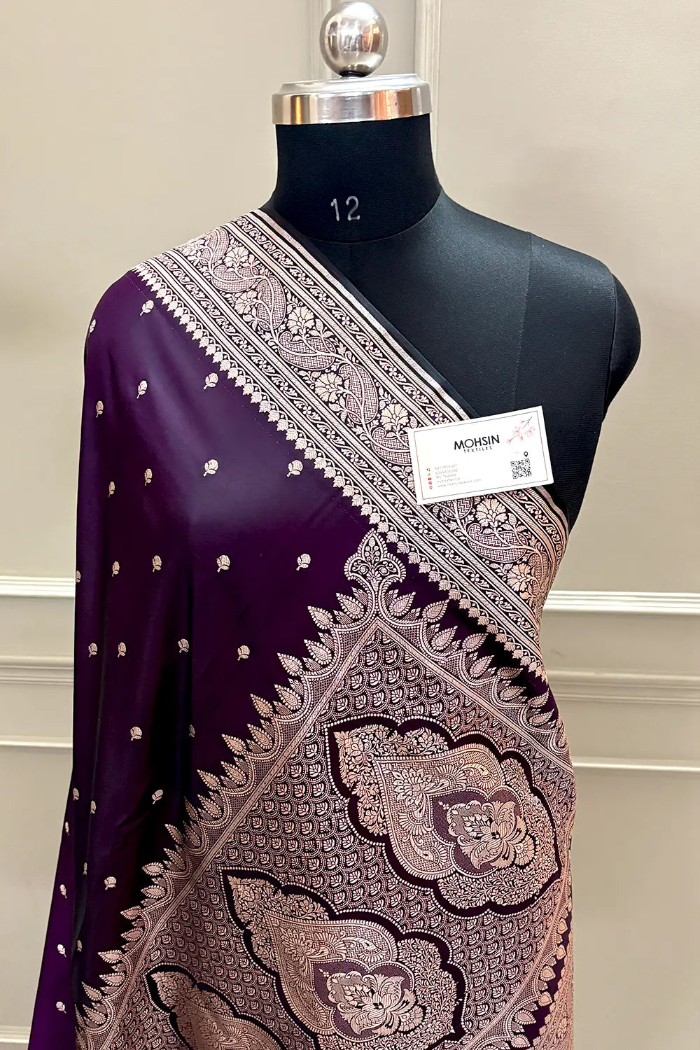 Purple Zari Katan Silk Banarasi Saree