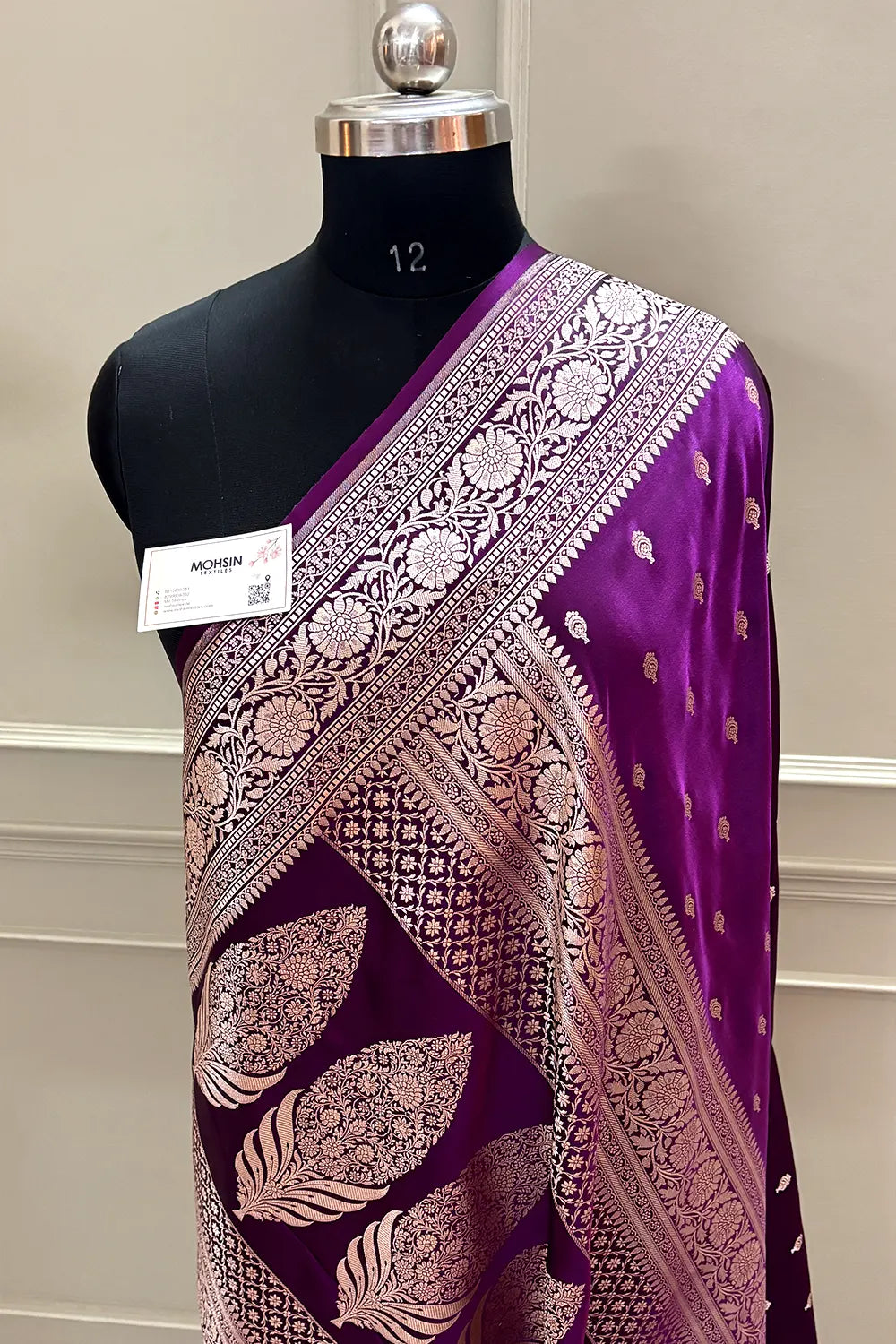 Purple Zari Katan Silk Banarasi Saree