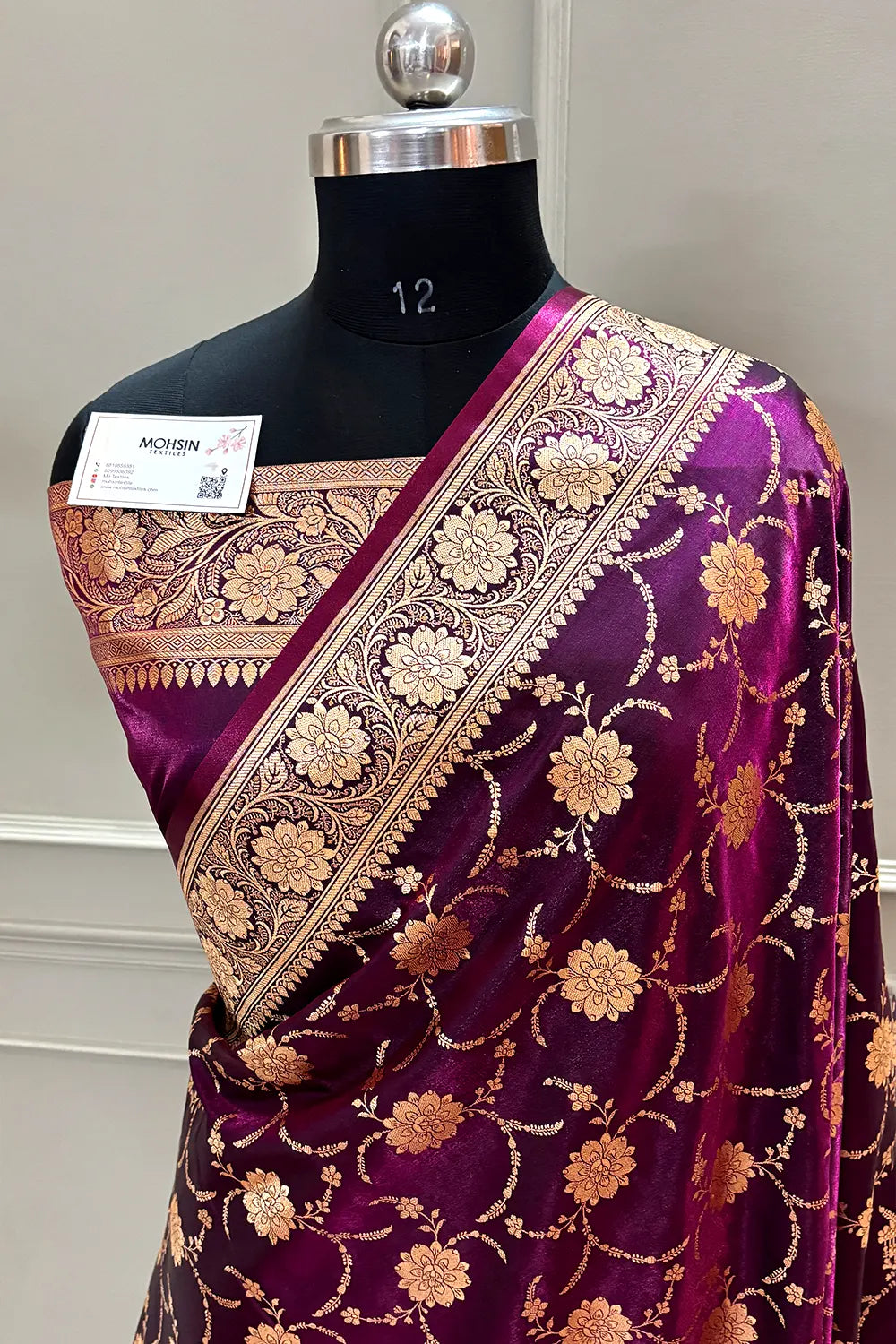 Purple Zari Katan Silk Banarasi Saree