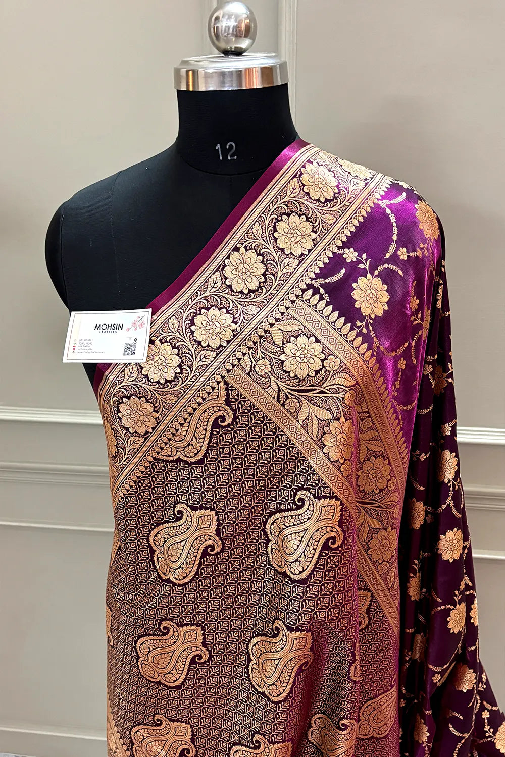 Purple Zari Katan Silk Banarasi Saree