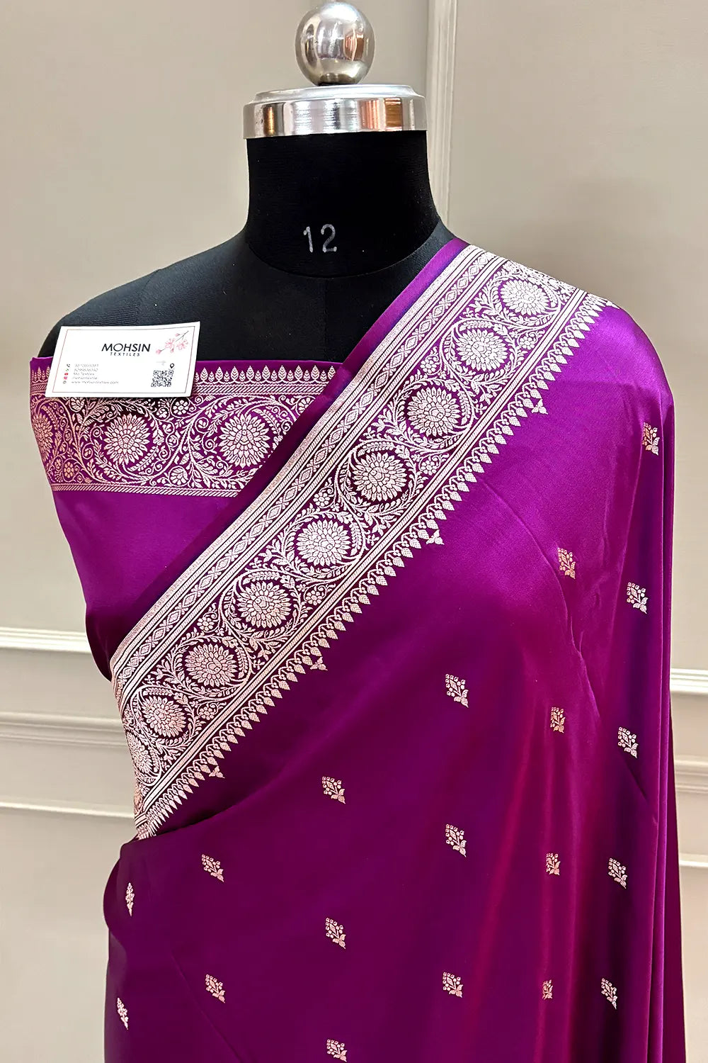 Purple Zari Katan Silk Banarasi Saree