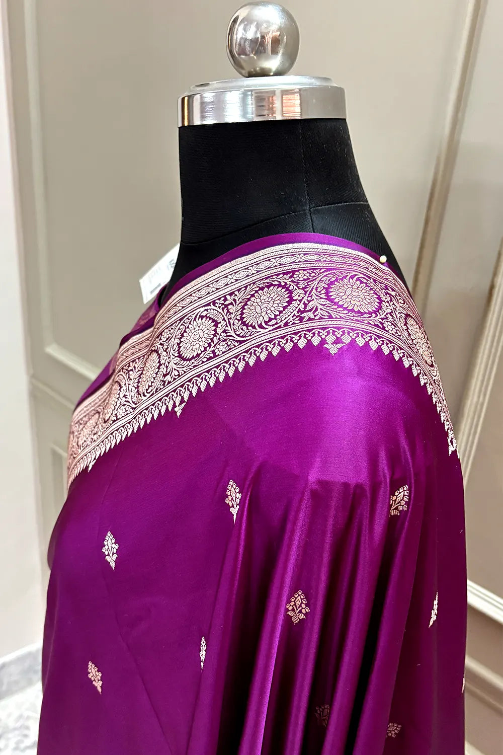 Purple Zari Katan Silk Banarasi Saree