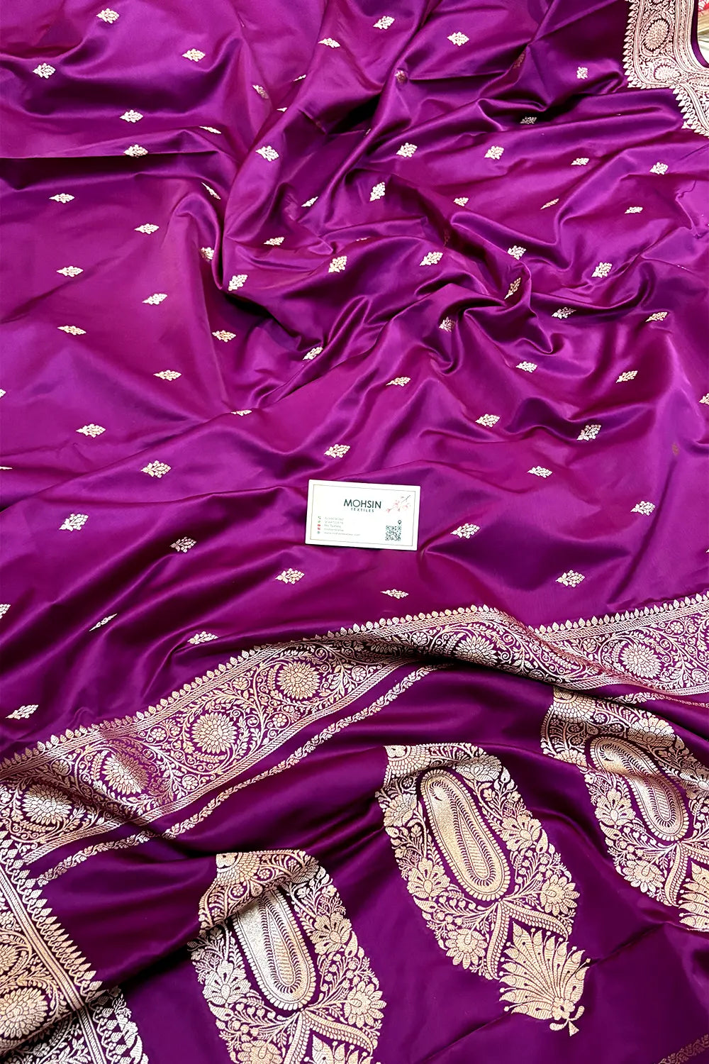 Purple Zari Katan Silk Banarasi Saree