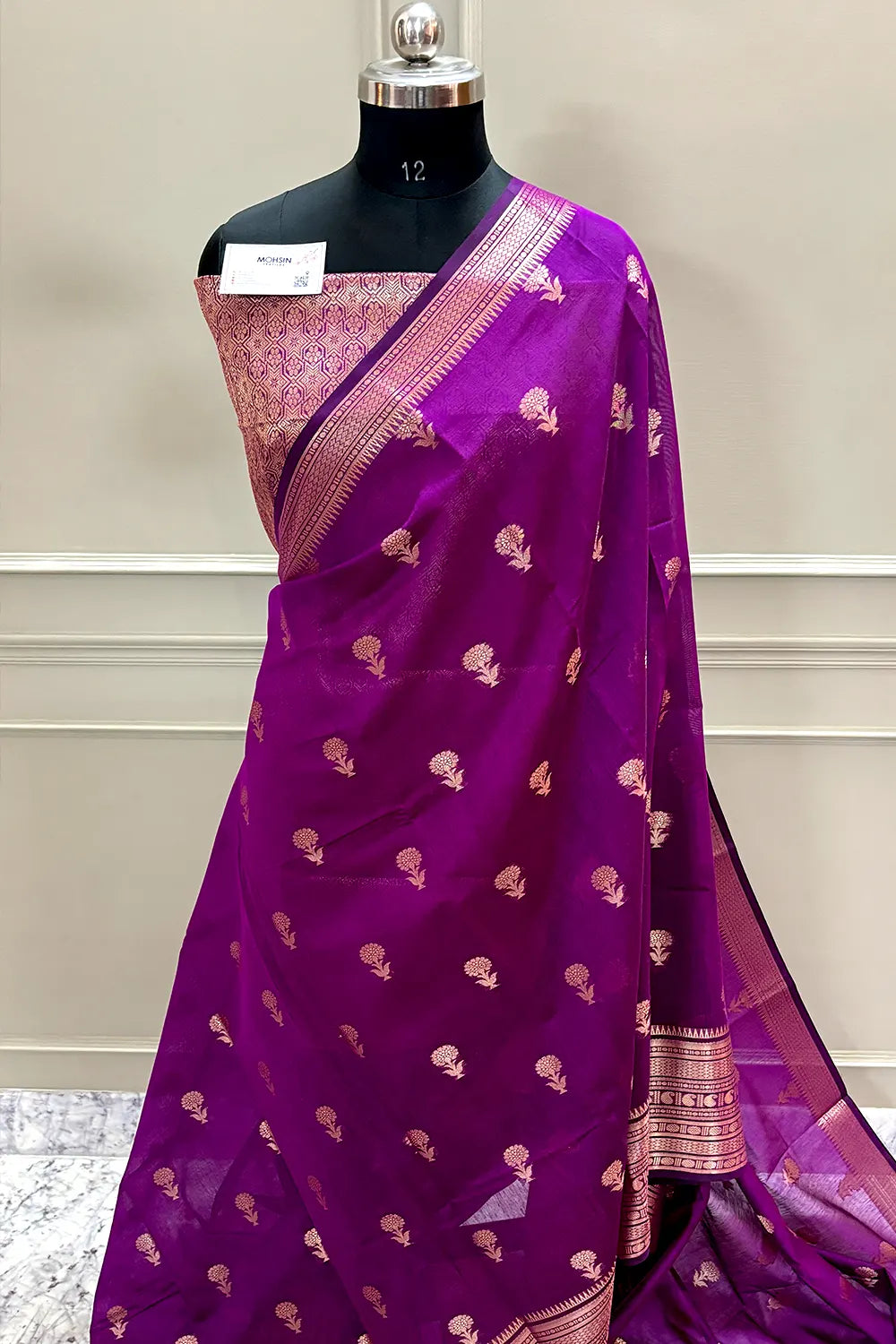 Purple Zari Resham Banarasi Silk Saree