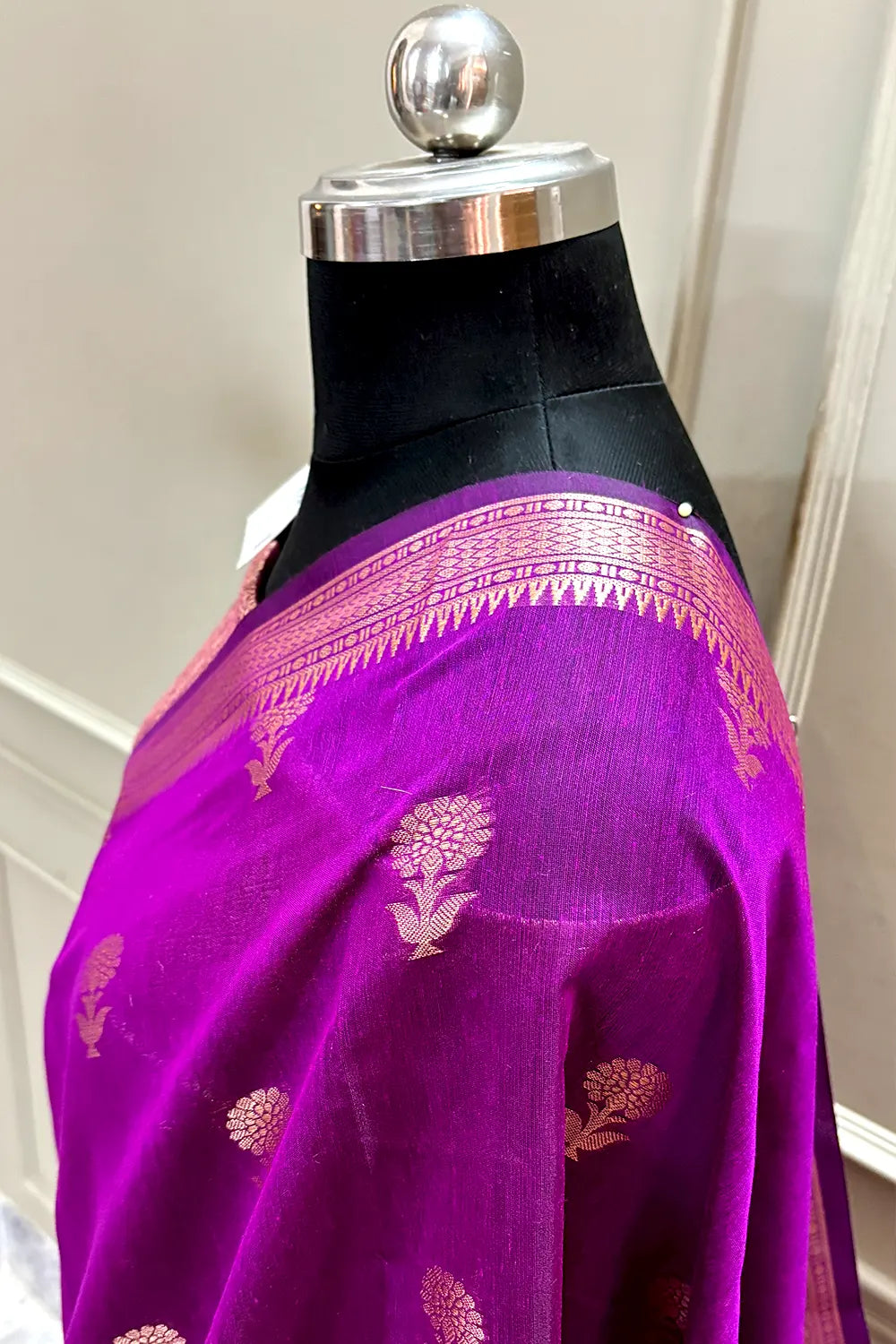 Purple Zari Resham Banarasi Silk Saree