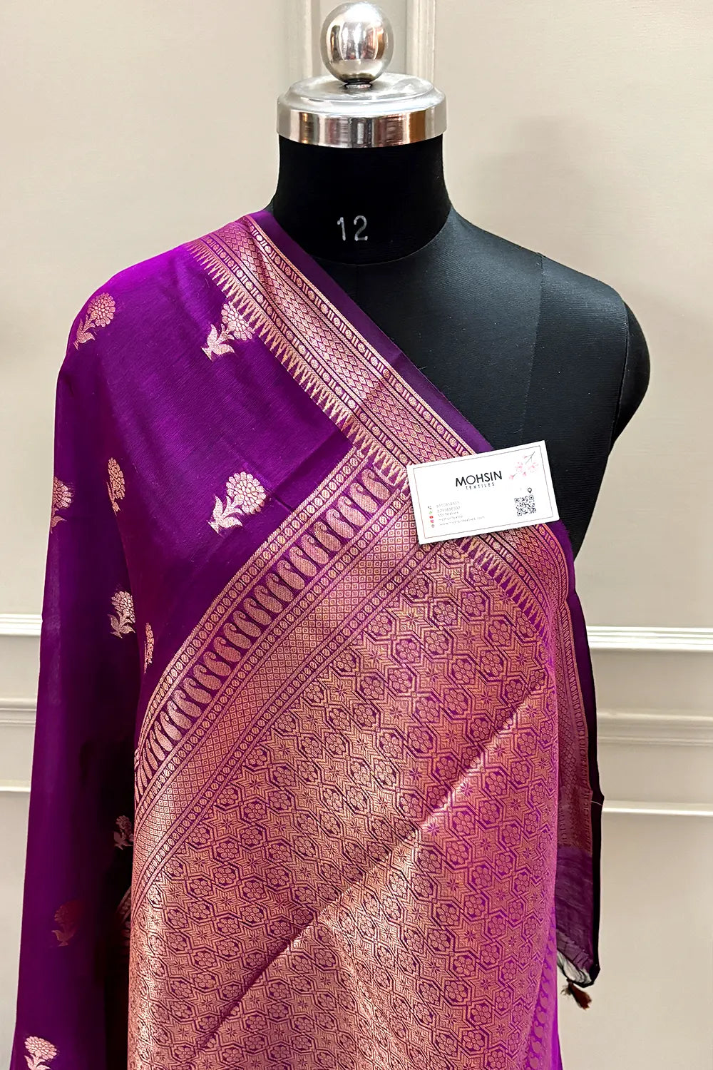 Purple Zari Resham Banarasi Silk Saree