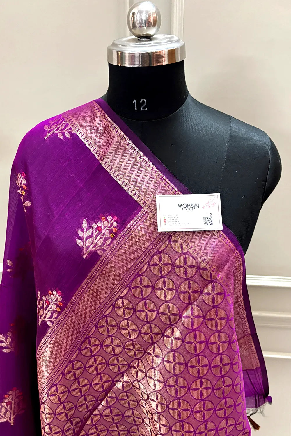 Purple Zari Resham Banarasi Silk Saree