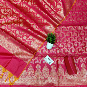 Rani Pink Kalgha Jaal Banarasi Silk Suit
