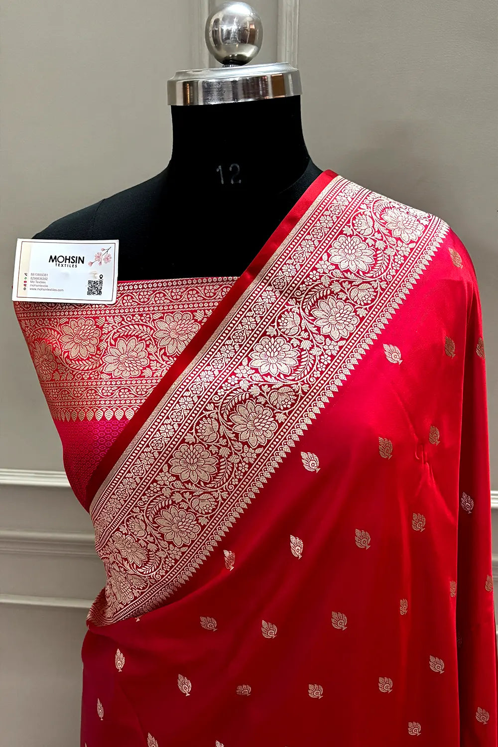 Rani Pink Mario Patti Katan Mashru Silk Banarasi Saree