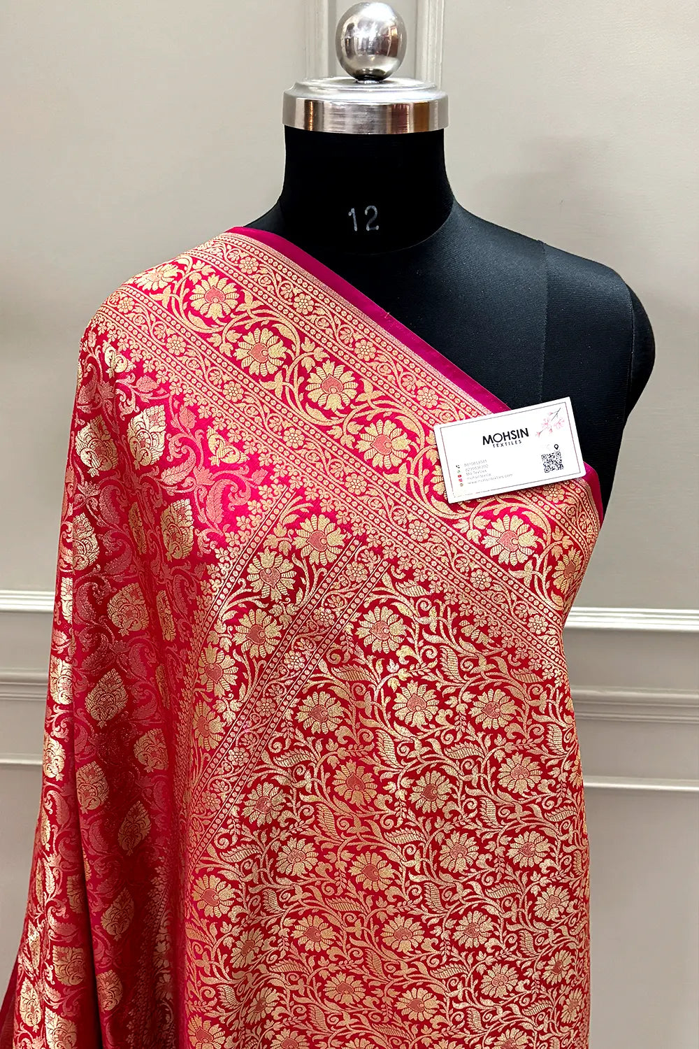 Rani Pink Rajvada Buti Katan Silk Banarasi Saree