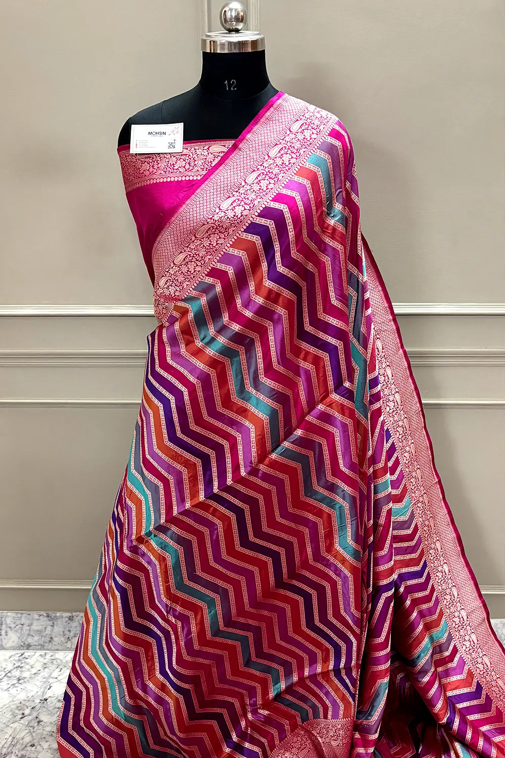 Rani Pink Rangkaat Handloom Pure Katan Silk Banarasi Saree