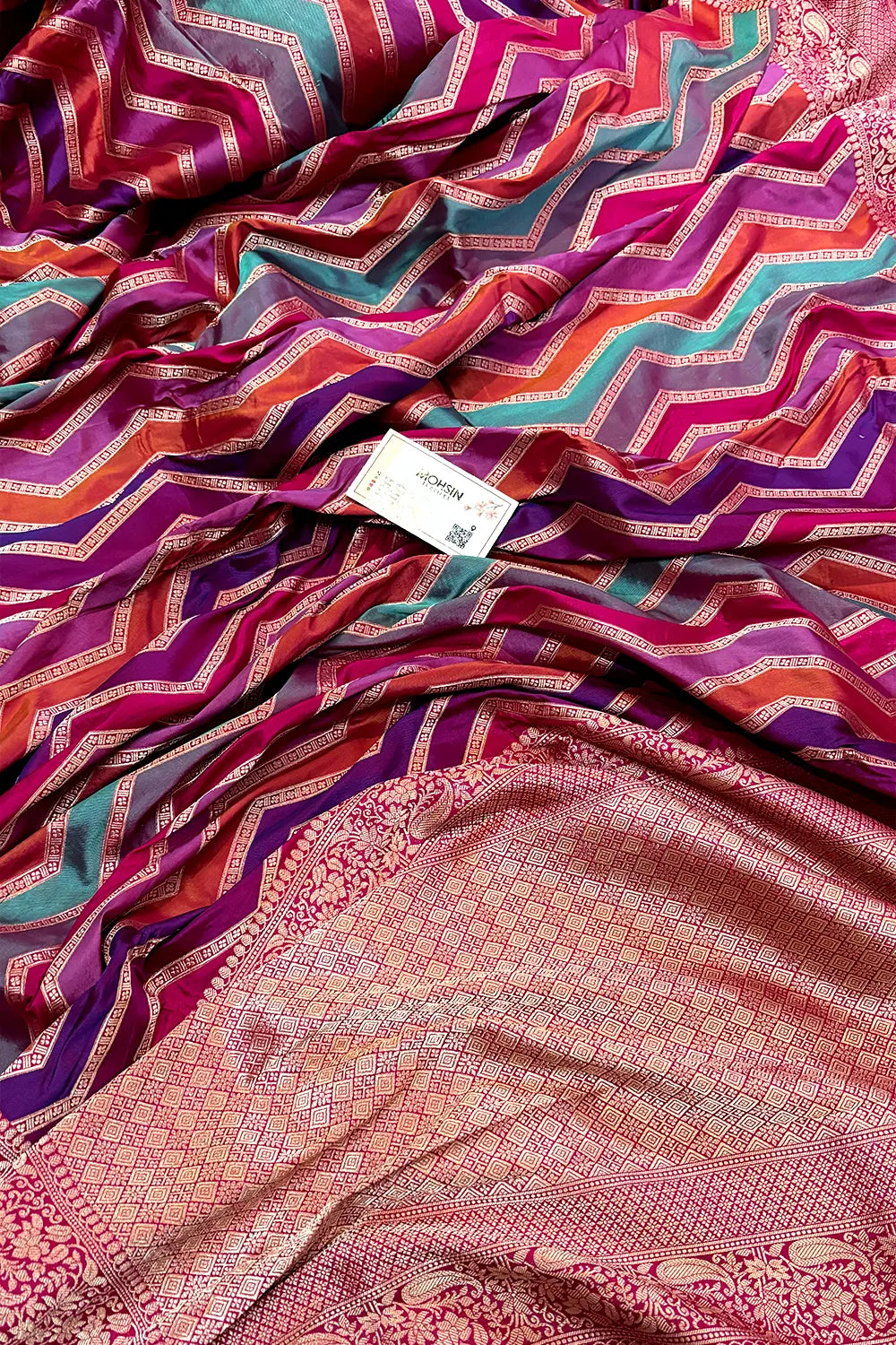 Rani Pink Rangkaat Handloom Pure Katan Silk Banarasi Saree