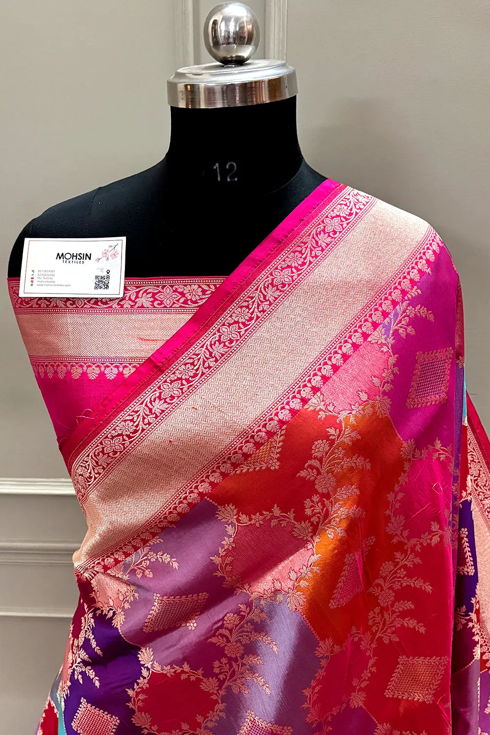 Rani Pink Rangkaat Handloom Pure Katan Silk Banarasi Saree