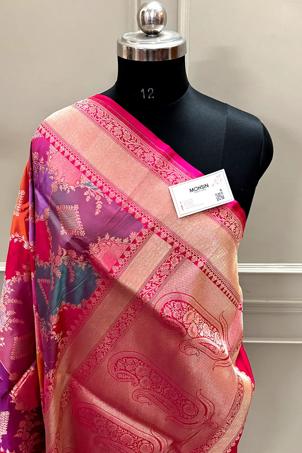 Rani Pink Rangkaat Handloom Pure Katan Silk Banarasi Saree