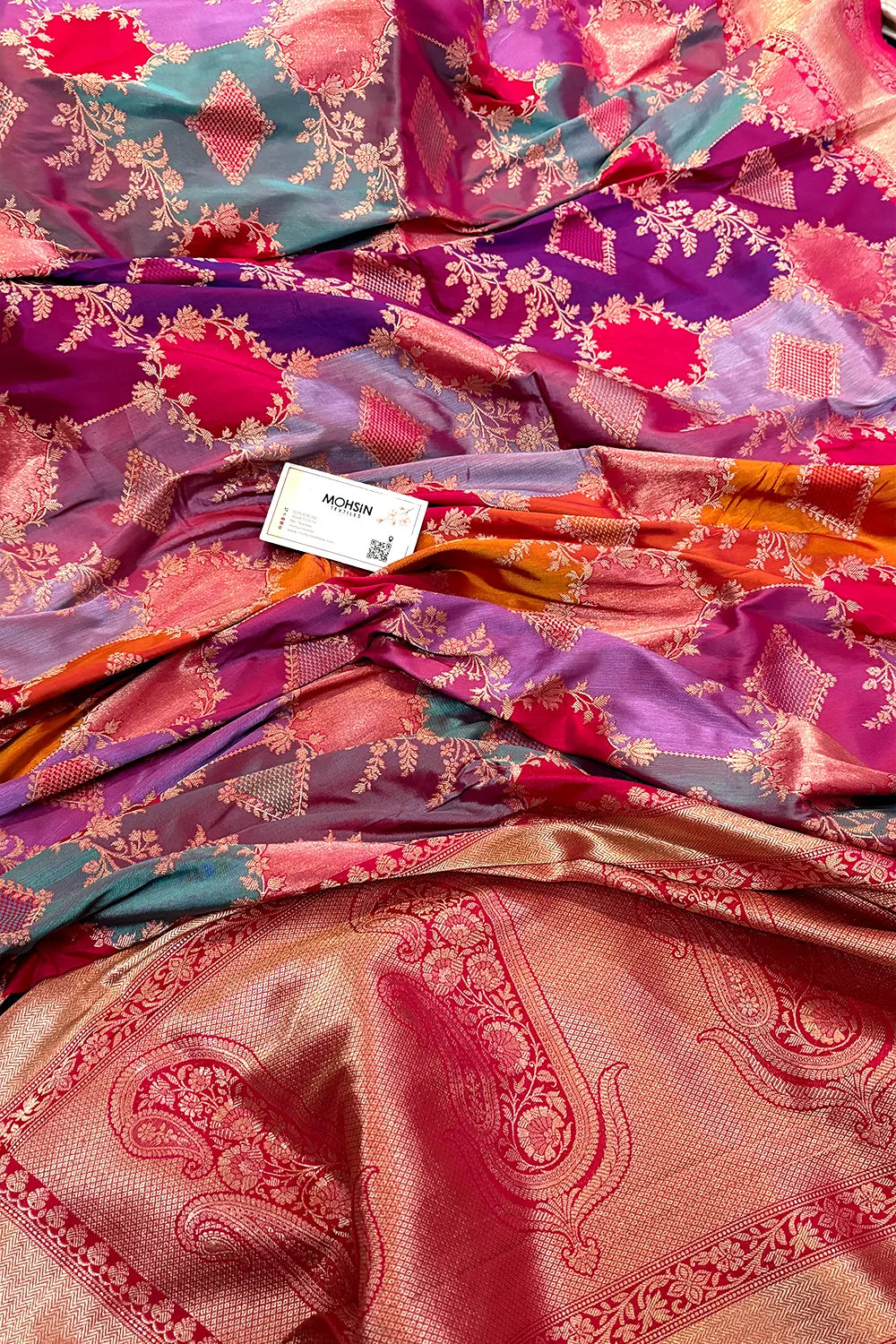 Rani Pink Rangkaat Handloom Pure Katan Silk Banarasi Saree