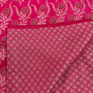 Rani Pink Yoga Jaal Cotton Silk Banarasi Suit