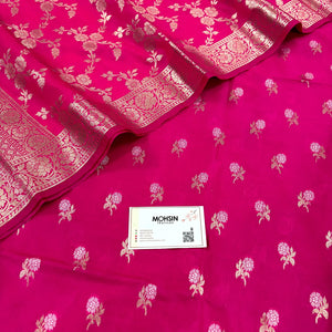 Rani Pink Zari Katan Silk Banarasi Suit