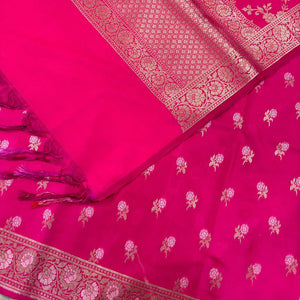 Rani Pink Zari Katan Silk Banarasi Suit