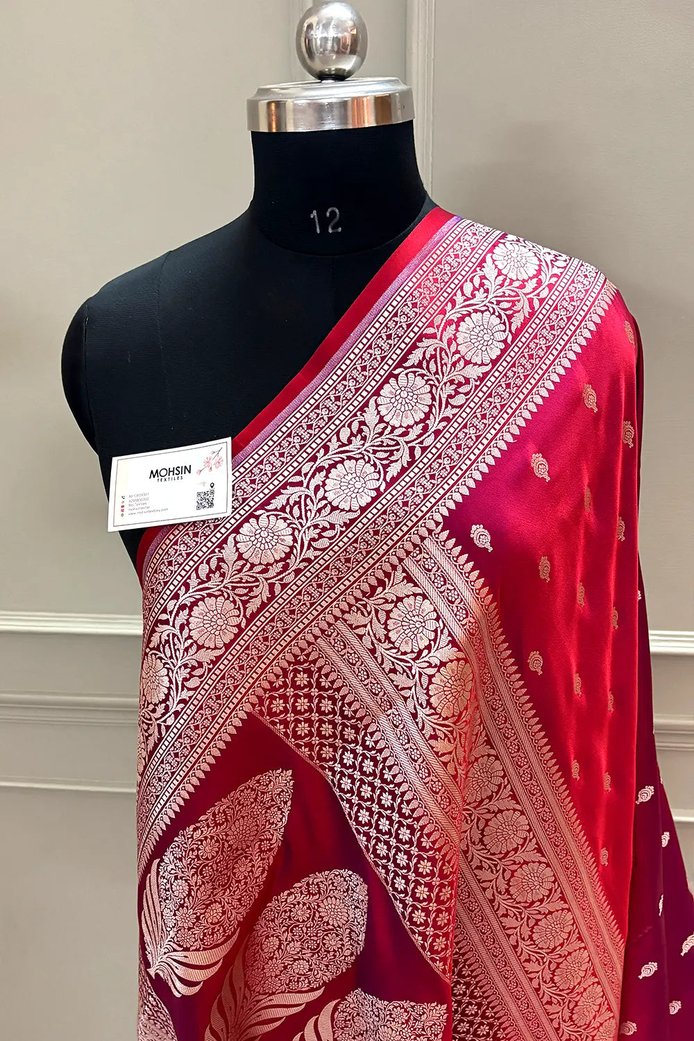 Rani Red Zari Katan Silk Banarasi Saree